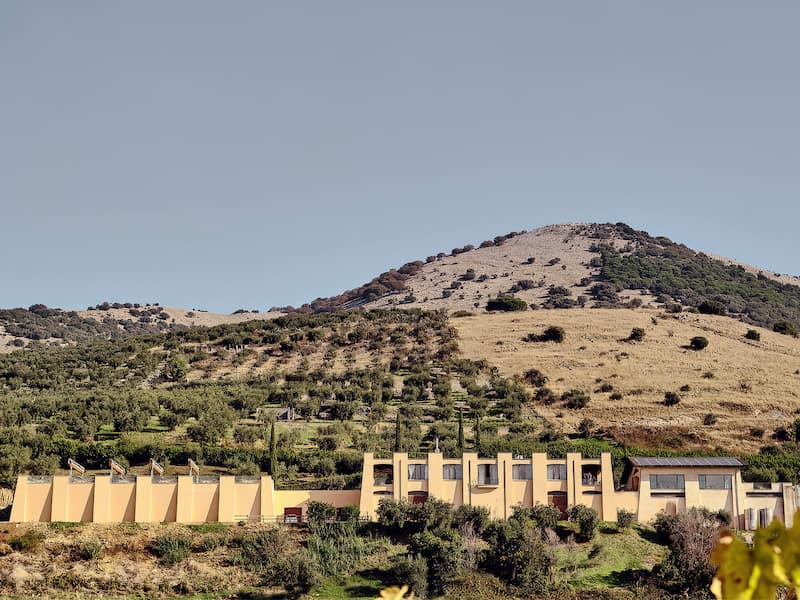 Het capolemole-landgoed nabij cori, een historisch stadje in de regio lazio, ten zuidoosten van rome.
