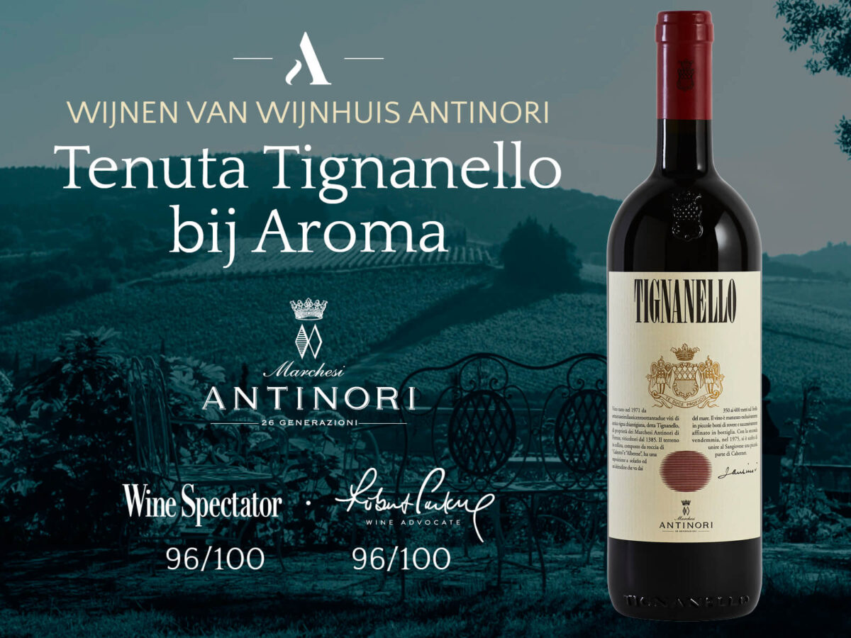 Ontdek de smaakvolle wereld van restaurant aroma in vaassen met tenuta tignanello van antinori op onze wijnkaart.